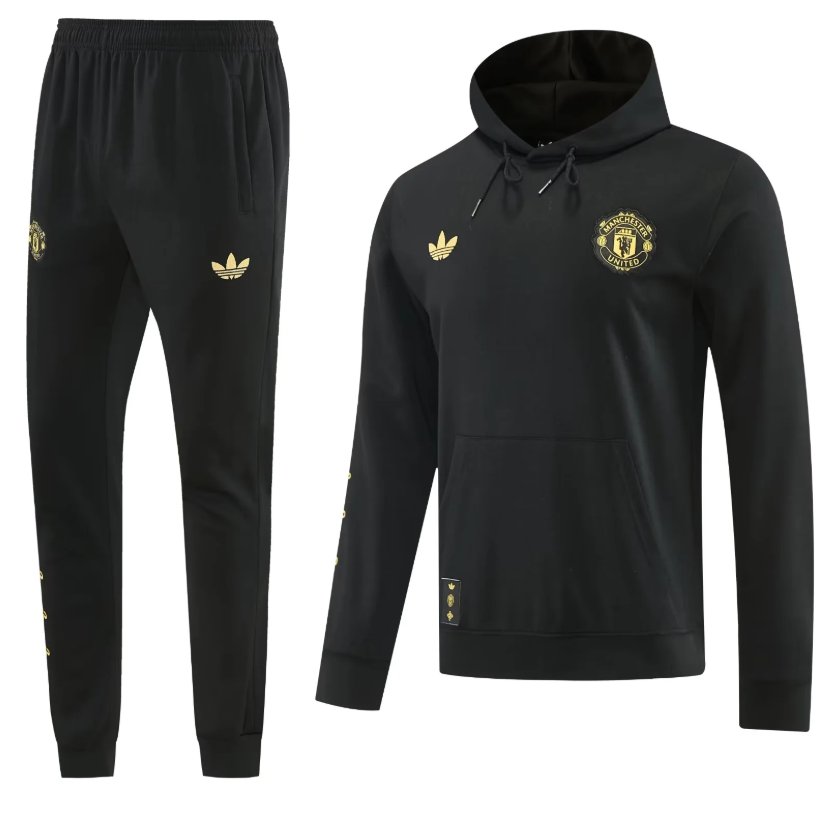 AAA Quality Man Utd 25/26 Hoodie Tracksuit - Black/Gold